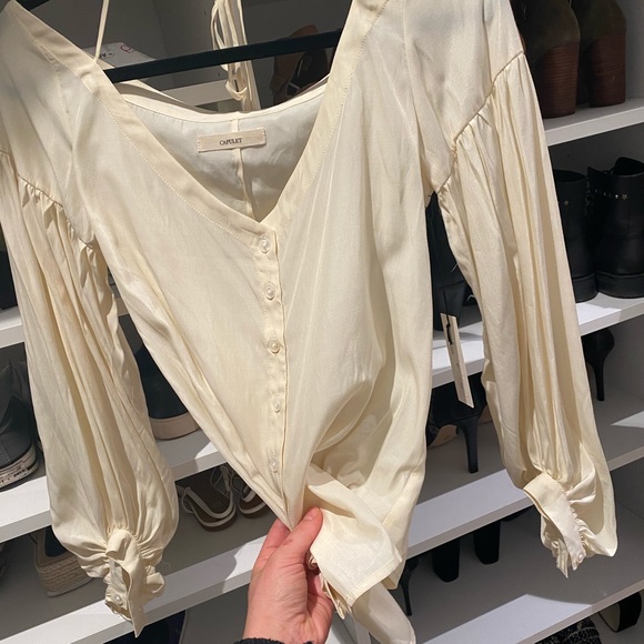 NWT Capulet “Olive” Cream off the Shoulder Blouse - Picture 3 of 5